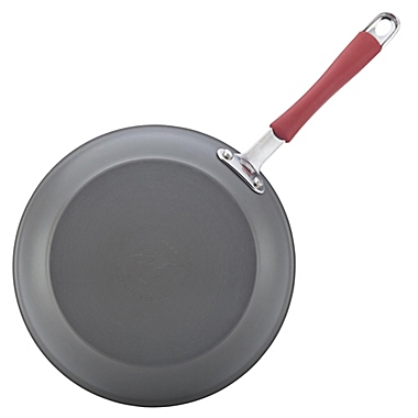 Rachael Ray Cucina Twin-Pack Skillet Set in Grey/Cranberry. View a larger version of this product image.
