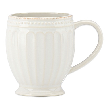 Lenox&reg; French Perle&trade; Groove Mug in White. View a larger version of this product image.