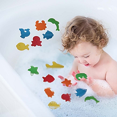 Babie Bath Toys Washtime Pals Toddler Fun Animal Set of 4 Terry Bath Sponges 