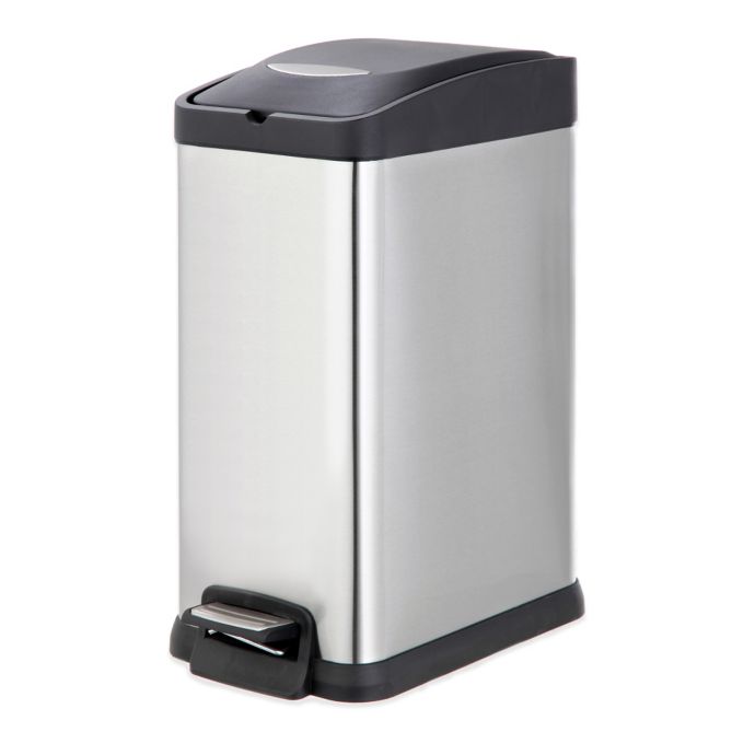 SALT™ Stainless Steel Rectangular 15Liter Pedal Trash Bin Bed Bath and Beyond Canada