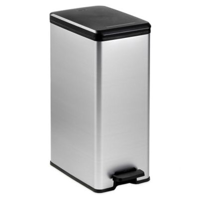 Curver 40-Liter Slim Metallic Trash Can
