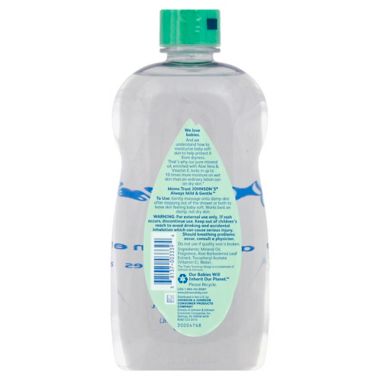 Johnson & Johnson&reg; 20 oz. Aloe and Vitamin E Baby Oil. View a larger version of this product image.