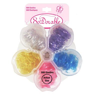 So'Dorable 500-Piece Clear Hair Elastics with Glitter. View a larger version of this product image.