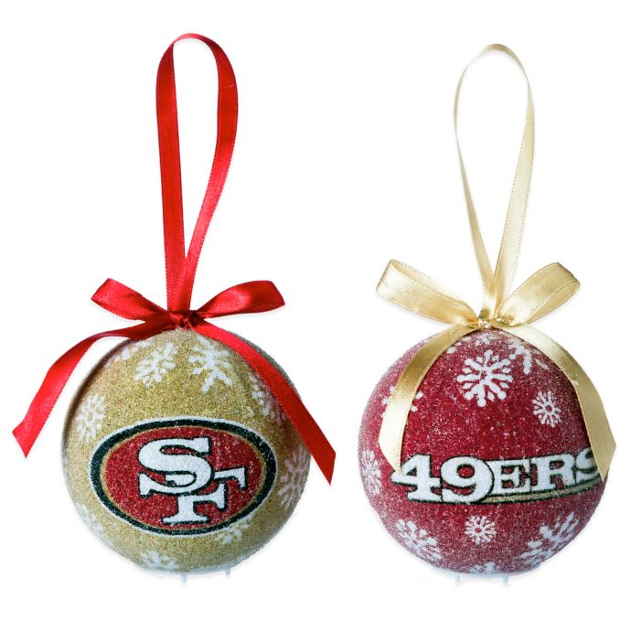 NFL San Francisco 49ers LED Lighted Christmas Ornament Set ...