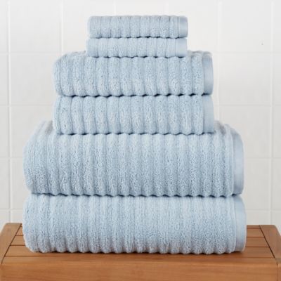 Haven™ Wave Organic Cotton 6-Piece Towel Set in Blue