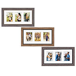 Courtside Market® Carbon 3-Photo 5-Inch x 7-Inch Double Matted Gallery Wall Frame