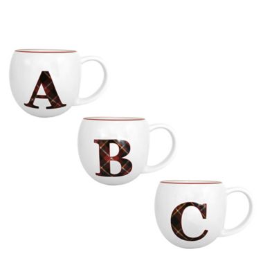 Bee &amp; Willow&trade; Plaid Monogram Letter Coffee Mug. View a larger version of this product image.