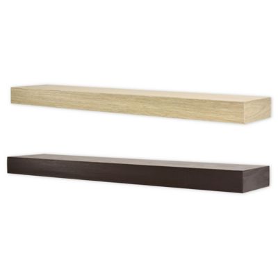 Simply Essential Wood Shelf In Rustic, Ikea Butcher Block Floating Shelves