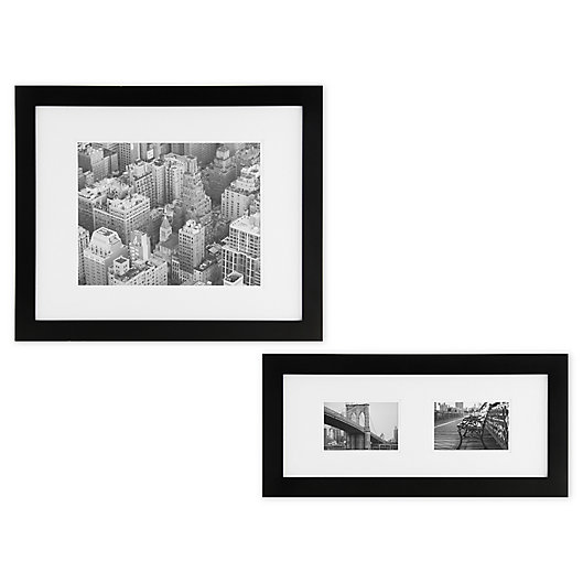 Alternate image 1 for Gallery Solutions Black Wood Frame with White Mat