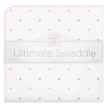 Swaddling Designs&reg; Flannel Swaddling Blanket in Pink Dot. View a larger version of this product image.