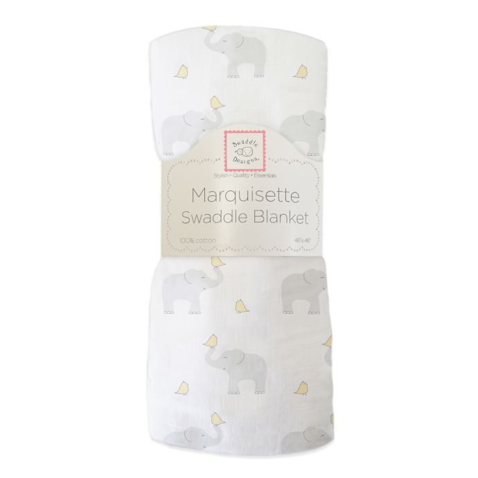 SwaddleDesigns® Elephant & Chickies Marquisette Swaddle Blanket