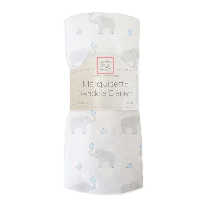SwaddleDesigns® Elephant & Chickies Marquisette Swaddle Blanket