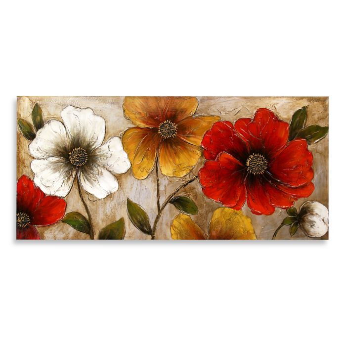 Bright Floral Lacquer Wall Art | Bed Bath & Beyond