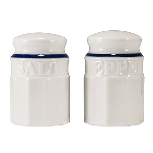 Alternate image 1 for Everyday White® by Fitz and Floyd® Blue Rim Salt & Pepper Shaker Set