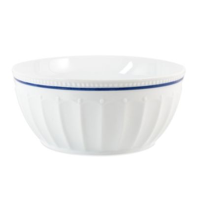 Everyday White® by Fitz and Floyd® 4 qt. Blue Rim Fluted Serve Bowl