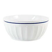 Everyday White&reg; by Fitz and Floyd&reg; 4 qt. Blue Rim Fluted Serve Bowl
