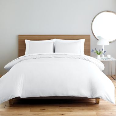 Nestwell&trade; Solid Sateen 2-Piece Twin Duvet Cover Set in Bright White. View a larger version of this product image.
