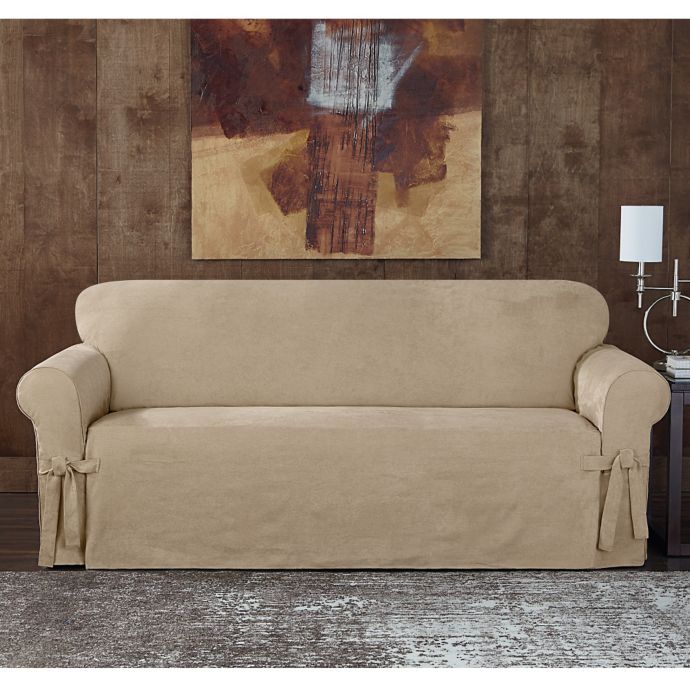 Sure Fit® Designer Sueded Twill Sofa Slipcover Bed Bath and Beyond Canada