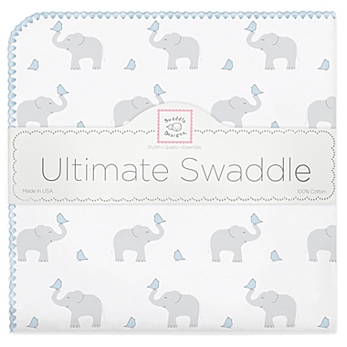 Swaddle Designs&reg; Elephant & Chicks Ultimate Swaddle in Blue. View a larger version of this product image.
