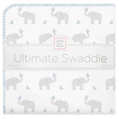 Swaddle Designs&reg; Elephant & Chicks Ultimate Swaddle in Blue. View a larger version of this product image.