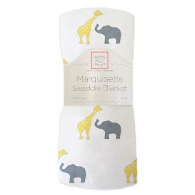 SwaddleDesigns&reg; Safari Fun Marquisette Swaddling Blanket in Yellow. View a larger version of this product image.