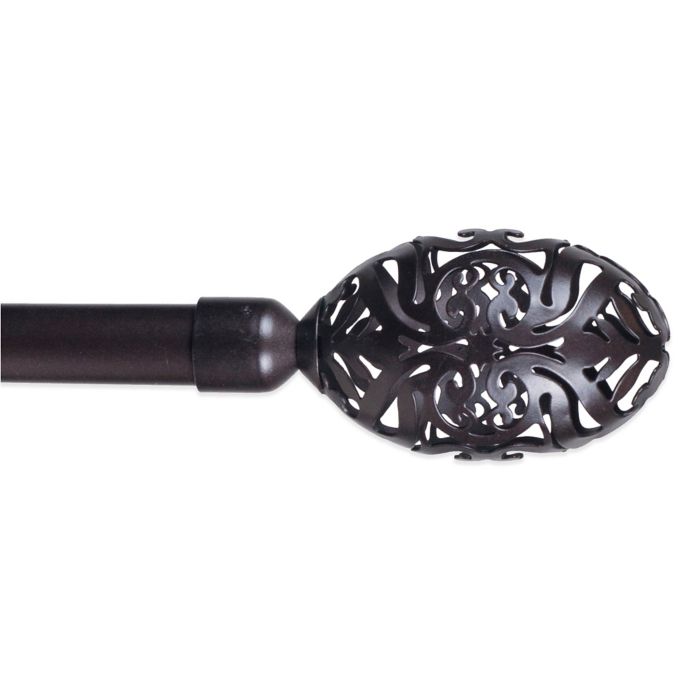 48 Inch 86 Inch Adjustable Curtain Rod With Scroll Finials In