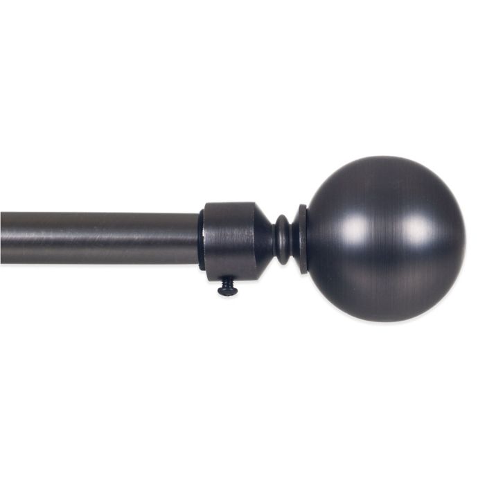 48 Inch 86 Inch Adjustable Curtain Rod With Sphere Finials In
