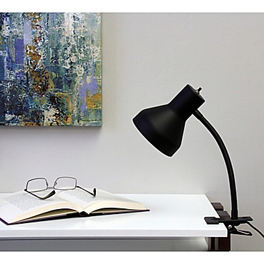 Equip Your Space Modern Metal Clip Lamp in Matte Black. View a larger version of this product image.