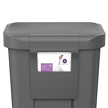 simplehuman&reg; 45-Liter Plastic Rectangular Step Trash Can with Liner Pocket in Grey. View a larger version of this product image.