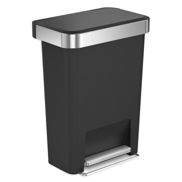 simplehuman® 45Liter Plastic Rectangular Step Trash Can with Liner