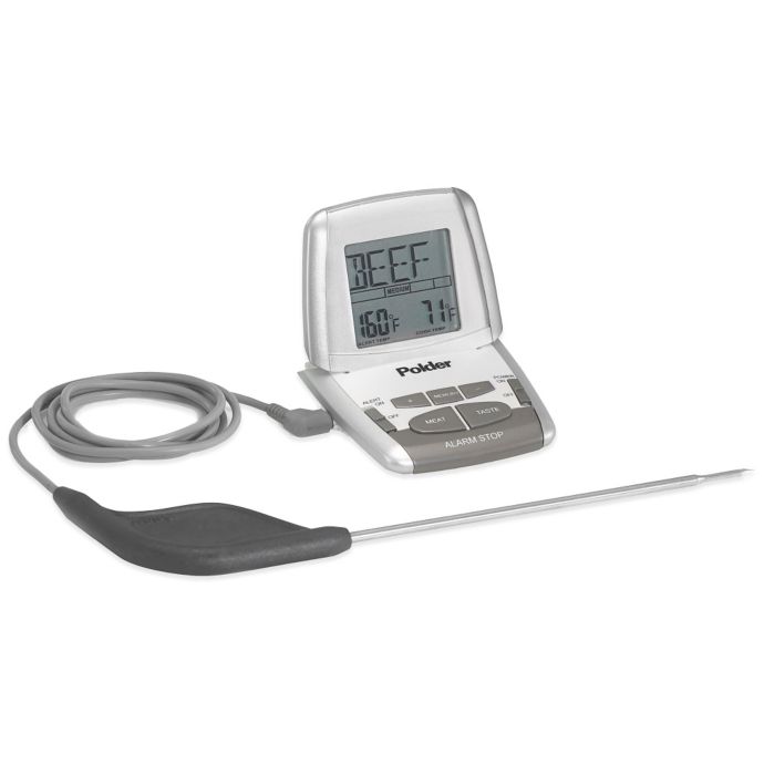 Polder® Deluxe Preset Oven Cooking Thermometer with Probe Bed Bath