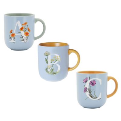 Bee &amp; Willow &trade; Spring Floral Monogram Letter 16 oz. Mug