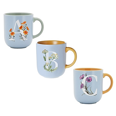 Bee &amp; Willow &trade; Spring Floral Monogram Letter 16 oz. Mug. View a larger version of this product image.