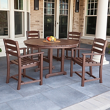 POLYWOOD&reg; La Casa 5-Piece Outdoor Dining Table Set in Mahogany. View a larger version of this product image.