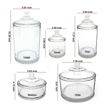 Everhome&trade; Traditional Charm 3.93-Inch x 7.87-Inch Thin Glass Apothecary Canister. View a larger version of this product image.