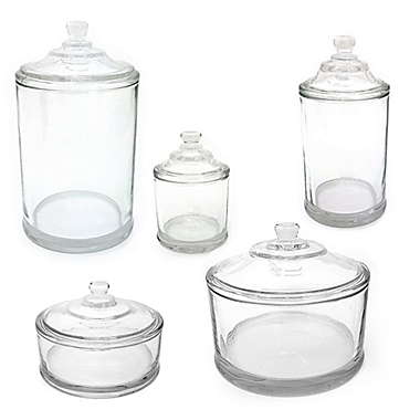 Everhome&trade; Traditional Charm Glass Apothecary Canister Collection. View a larger version of this product image.