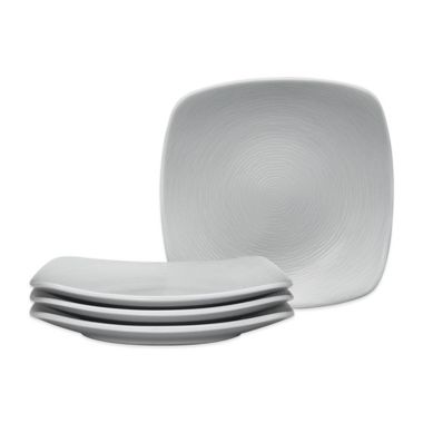 Noritake&reg; Grey on Grey Swirl Square Appetizer Plates (Set of 4). View a larger version of this product image.