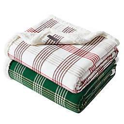 Eddie Bauer® Premium Cotton Flannel Faux Sherling Reverse Throw Blanket