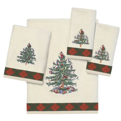 Spode&reg; Tree Tartan Christmas Towel in Ivory