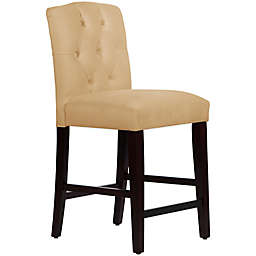 Skyline Furniture Denise Tufted Arched Counter Stool in Velvet Buckwheat