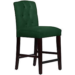 Skyline Furniture Denise Tufted Arched Counter Stool in Velvet Emerald