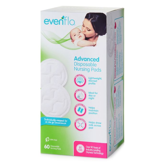 Evenflo® Feeding Advanced 60Count Disposable Nursing Pads Bed Bath