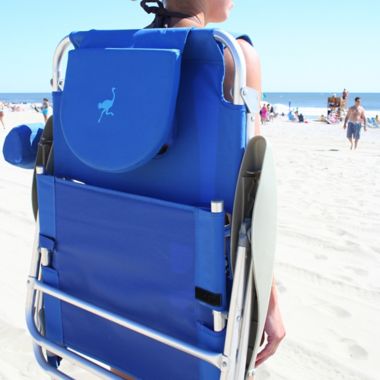 Ostrich-On-Your-Back Reclining Beach  Chair in Blue. View a larger version of this product image.