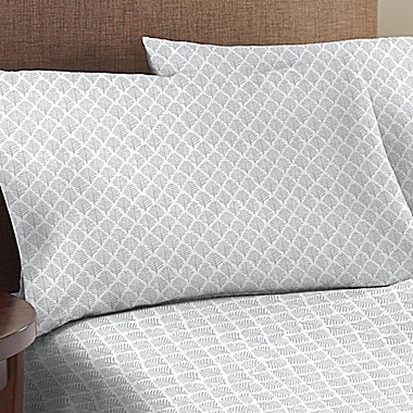 Everhome&trade; Sateen Leaf 400-Thread-Count Standard Pillowcase in Microchip (Set of 2). View a larger version of this product image.