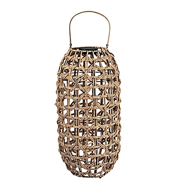 Everhome&trade; Rattan Solar LED Lantern in Brown. View a larger version of this product image.