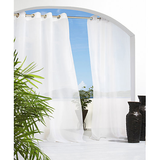 Alternate image 1 for Cote d' Azure 96-Inch Grommet Semi-Sheer Window Curtain Panel in White (Single)