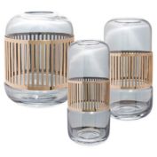 Home Essential Glass and Metal Wrapped Vase