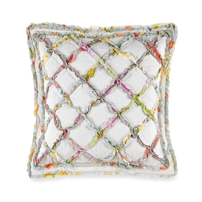 Laura Ashley® Ruffle Garden Square Throw Pillow | Bed Bath & Beyond