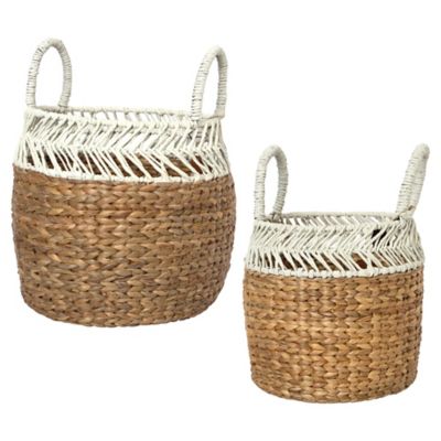 Home Essentials Transitional Water Hyasincth Basket in Natural