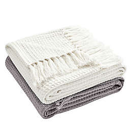 Lush Decor Waffle Cotton Knit Throw Blanket